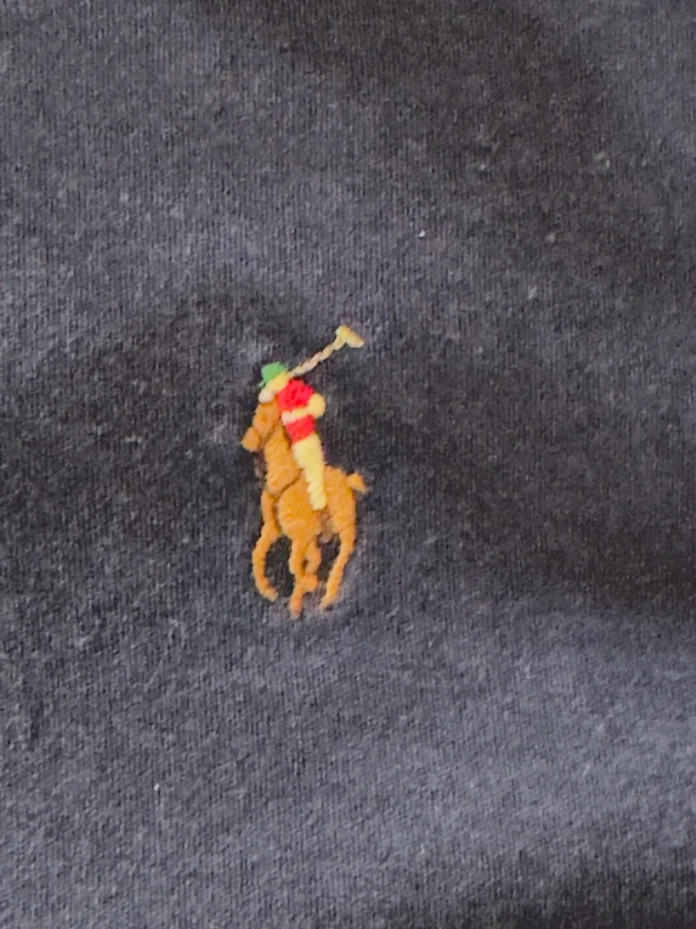 Ralph Lauren Slim Fit Soft Cotton Navy Polo with Tan Pony Embroidery L